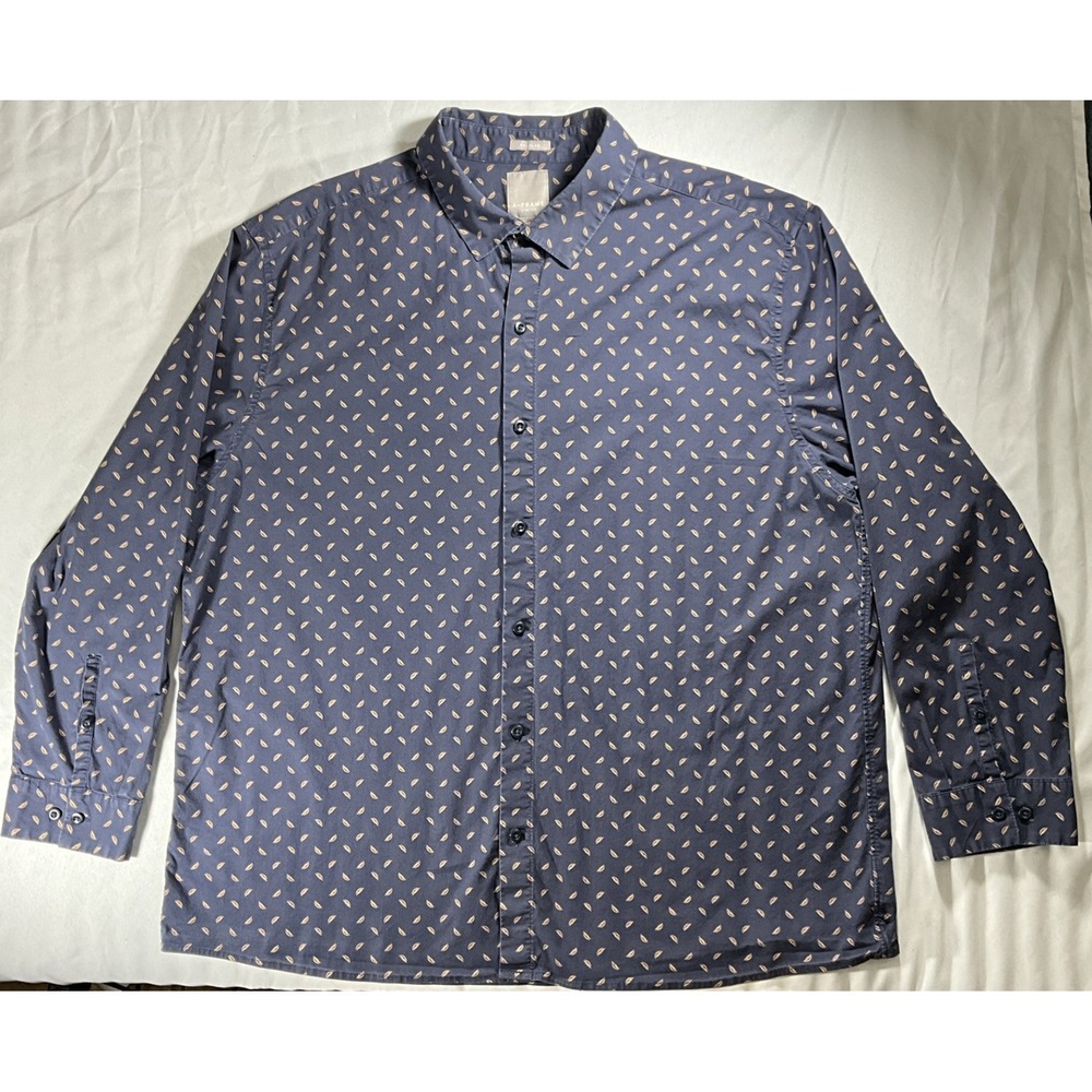 A-Frame Stretch Men's Long sleeve shirt Regular Size XXL Blue